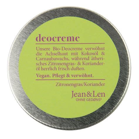 jean&len deo|Deocreme Zitronengras – Deocreme ohne Aluminium。